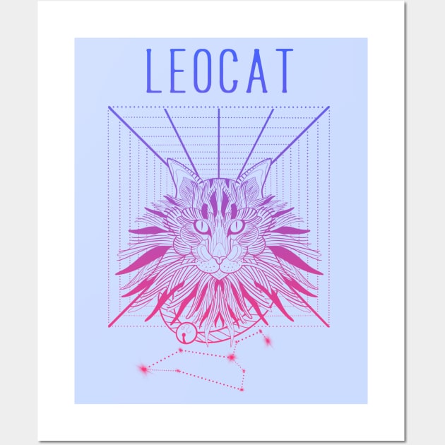 A zodiac cattery: Leo - leocat Wall Art by Blacklinesw9